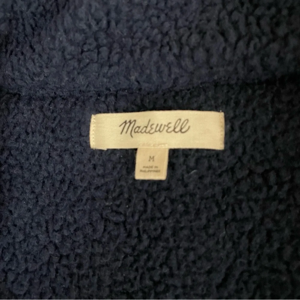 Madewell (Re)sourced Sherpa Quilted Zip-Front Jacket Deep Indigo Medium - Picture 11 of 16